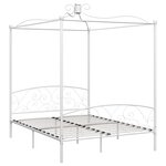vidaXL Cadre de lit à baldaquin sans matelas blanc métal 180x200 cm