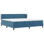 Lit à ressorts avec matelas vidaXL bleu foncé 200x200 cm en velours