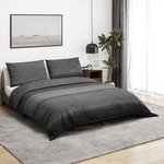 vidaXL Ensemble de housse de couette gris foncé 200x220 cm Coton