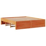 vidaXL Cadre de lit sans matelas avec tiroirs brun cire 180x200 cm pin