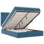 vidaXL Cadre de lit ottoman avec matelas bleu foncé 140x190 cm velours