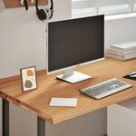 vidaXL Dessus de bureau marron clair bois chêne massif rectangulaire
