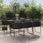 vidaXL Ensemble à manger de jardin 7 Pièces Noir