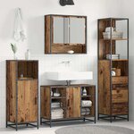 vidaXL Cabinet de salle de bain Bois ancien 35 x 37.5 x 166 cm