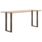 vidaXL Pieds de table console en U 2 pièces acier naturel 28 x (72-73) cm
