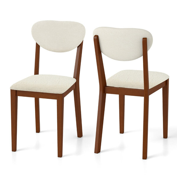 Lot de 2 chaises rembourrées de salle à manger 42 x 52 5 x 87 5 cm confort optimal design moderne en tissu sherpa noyer 20_0012438