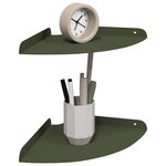 vidaXL Étagère flottante avec étagère 2 Pièces Vert olive 24 x 24 x 2 cm