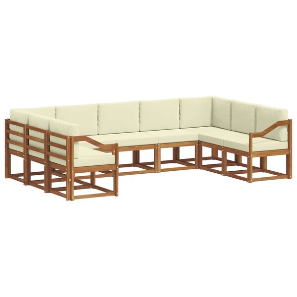 vidaXL Ensemble de canapés d'extérieur 9 pc Naturel et Crème