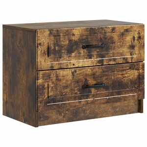vidaXL Cabinet de chevet avec tiroir Chêne fumé 62 x 34 5 x 44 5 cm