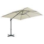 vidaXL Parasol avec base portable Sable