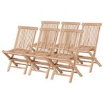 vidaXL Mobilier à dîner d'extérieur pliable 7 Pièces Bois solide de teck