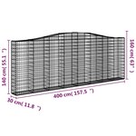 vidaXL Paniers à gabions arqués 4 Pièces 400x30x140/160 cm Fer galvanisé