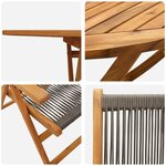 Ensemble de jardin 7 pièces vidaXL en bois d'acacia massif et en rotin synthétique gris
