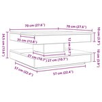 vidaXL Table basse rotative à 360 degrés vieux bois 70x70x34 5 cm
