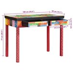 vidaXL Bureau Marron 100 x 50 x 75 cm Bois de manguier massif