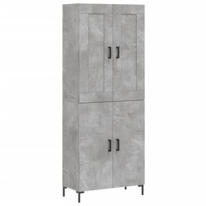 vidaXL Buffet haut Gris béton 69 5x34x180 cm Bois d'ingénierie