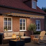 vidaXL Cadre de store manuel avec LEDs 3 x 2 5 m