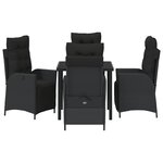 vidaXL Ensemble de salle à manger de jardin 5 pièces Noir Poly Rattan