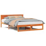 vidaXL Cadre de lit Marron ciré Bois de pin massif 150 x 200 cm