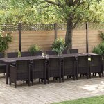vidaXL Ensemble de salle à manger pour jardin 15 Pièces Marron