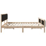 vidaXL Cadre de lit Marron et noir 200 x 200 cm Bois massif en pin