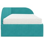 vidaXL Cadre de lit d'angle avec matelas 2 Pièces Turquoise Velours