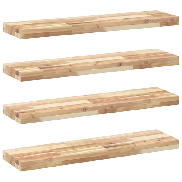 vidaXL Étagères flottantes 4 Pièces 100x20x4 cm acacia massif non traité