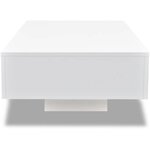vidaXL Table basse blanc brillant