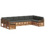 vidaXL Ensemble de canapés d'extérieur 10 pc Naturel et Anthracite