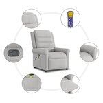 vidaXL Fauteuil de massage inclinable gris nuage tissu