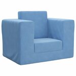 vidaXL Canapé-lit pour enfants Bleu Peluche douce