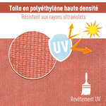 Voile d'ombrage triangulaire grande taille 3 x 3 x 3 m polyéthylène haute densité résistant aux UV rouge