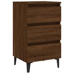 vidaXL Tables de chevet pieds en métal 2 Pièces Chêne marron 40x35x69 cm