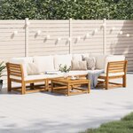 vidaXL Salon de jardin 6 Pièces avec coussins bois d'acacia solide