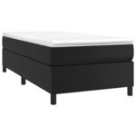 vidaXL Sommier à lattes de lit avec matelas Noir 90x190 cm Similicuir