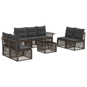 vidaXL Ensemble de canapé de jardin 8 pc Gris polyrotin