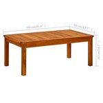 vidaXL Table basse de jardin 90x50x36 cm Bois solide d'acacia