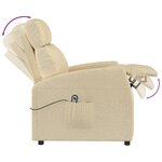 vidaXL Fauteuil inclinable électrique Crème Tissu