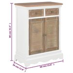 vidaXL Buffet Blanc 60x30x80 cm Bois massif