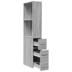 vidaXL Armoire de salle de bain étroite avec roulettes sonoma gris