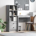 vidaXL Bureau avec rangement 2 Pièces Sonoma gris 70 x 40 x 76 cm