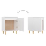 vidaXL Tables de chevet avec pieds en bois 2 Pièces Blanc 40x30x50 cm