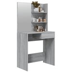 vidaXL Coiffeuse avec miroir Sonoma gris 74 5x40x141 cm