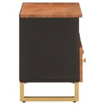 vidaXL Meuble TV marron et noir 70x33 5x46 cm bois massif de manguier