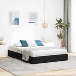 vidaXL Lit de Rangement avec tête de lit Noir 135 x 190 cm Velours