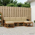 vidaXL Ensemble de canapés d'extérieur 6 Pièces Naturel et Beige