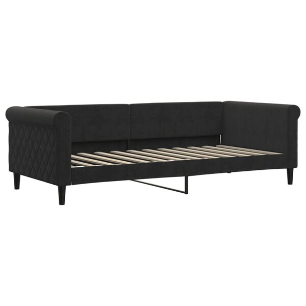 vidaXL Lit de repos noir 90x200 cm velours