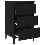 Table de chevet vidaXL avec pieds en métal Noir Chêne 40x35x69 cm