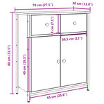 vidaXL Buffet vieux bois 70x30x80 cm bois d'ingénierie
