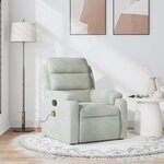 vidaXL Fauteuil de massage inclinable gris clair velours
